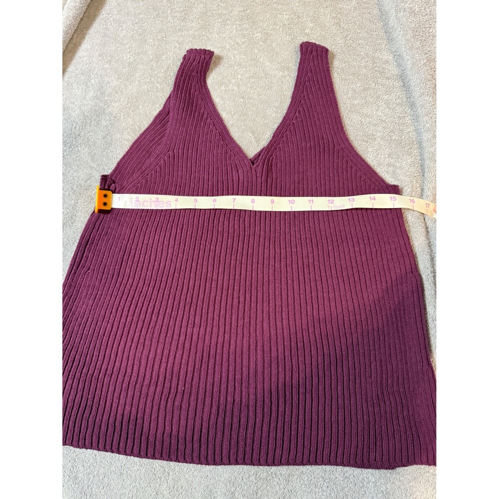 NEW Carve Design Size Small Micah Deep Dark Purple Tank Knit Sleeveless V-Neck - Picture 5 of 6